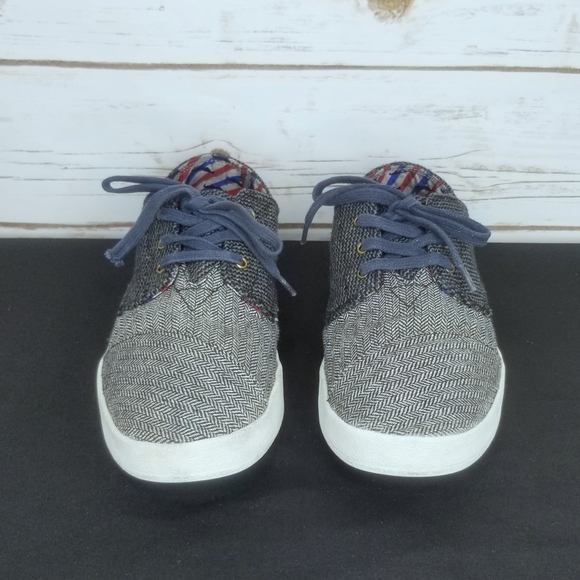 TOMS Movember Moustache Canvas Shoes Size 8 - Picture 9 of 10